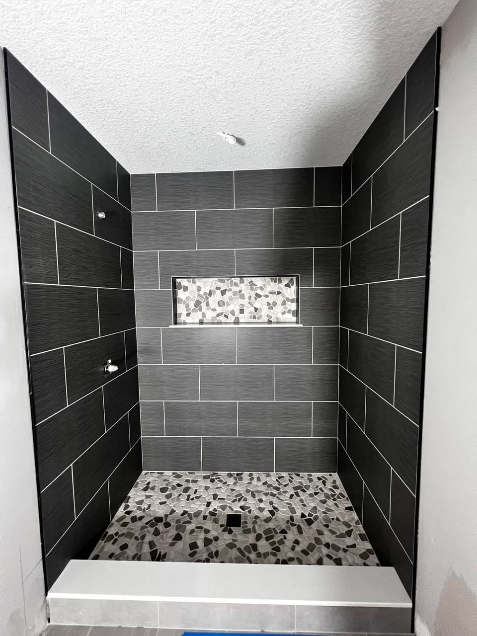 Custom Black Tile Shower photo 1