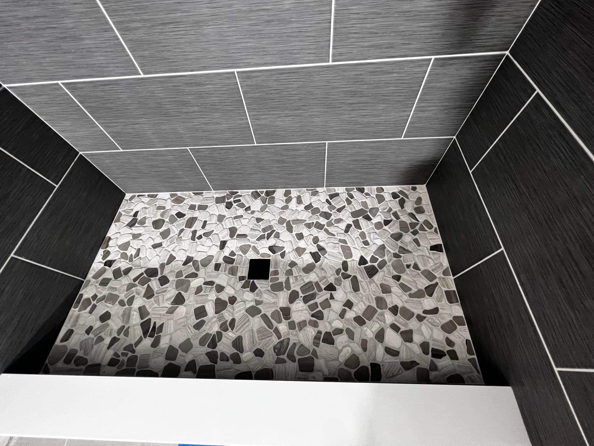 Custom Black Tile Shower photo 2